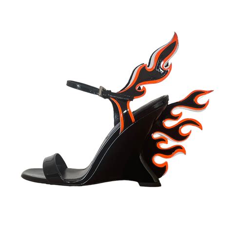 flame prada heels|prada flame wedge shoes.